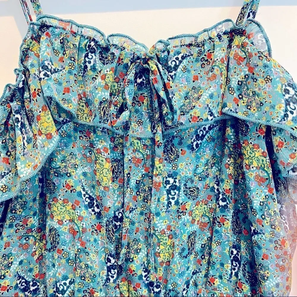 Mossimo Blue Paisley Sleeveless Mini Dress Women’s Size Medium (M)